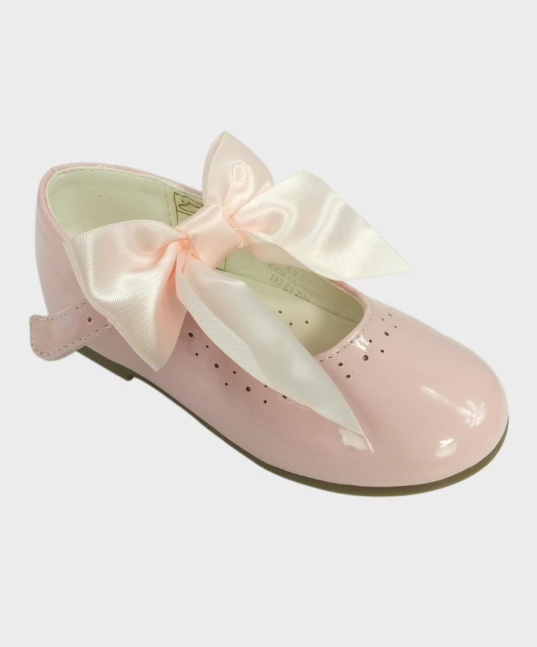 Girls Patent Mary Jane Flat Shoes - Pink