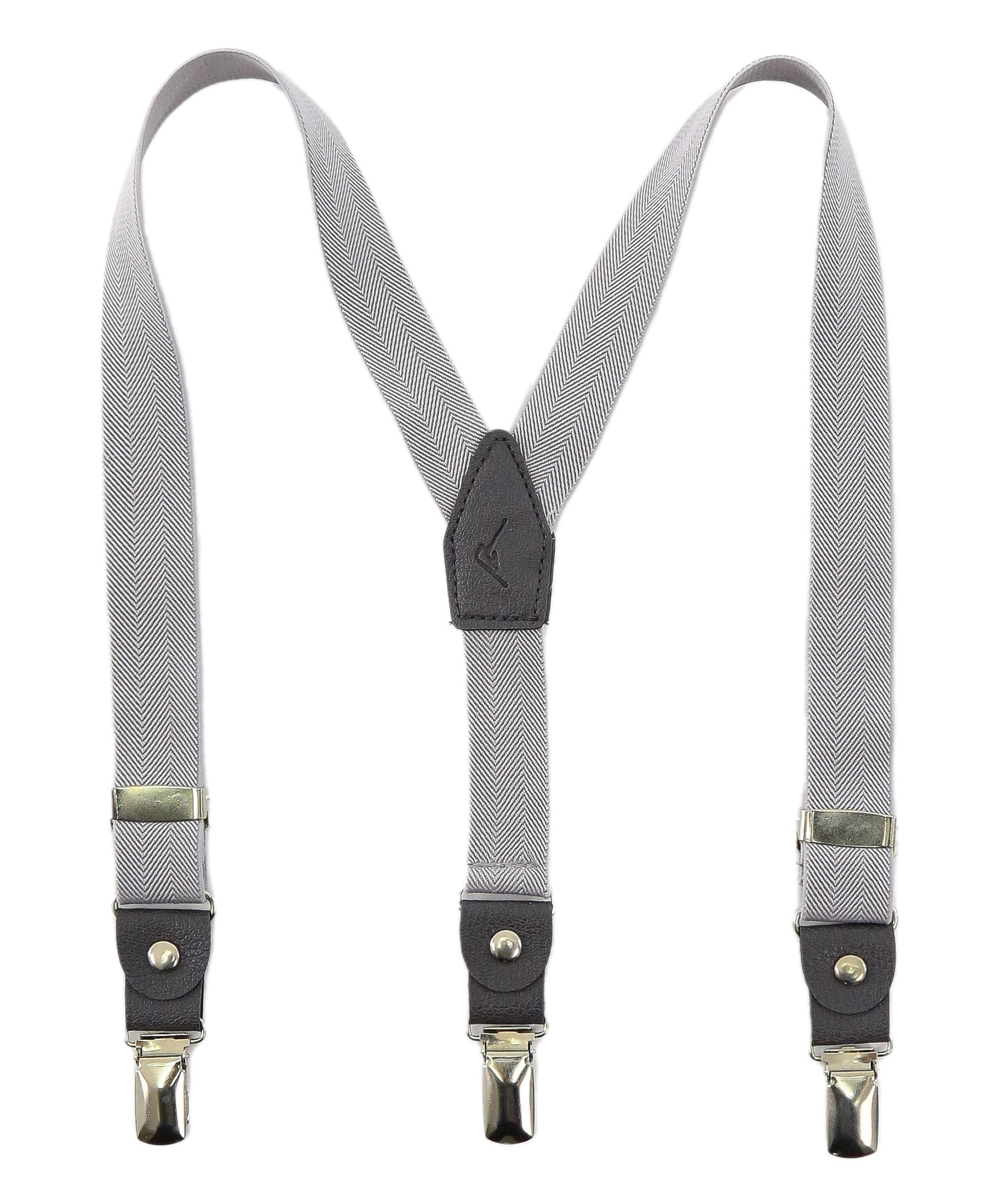 Boys Adjustable Y-Shape Suspenders - Grey