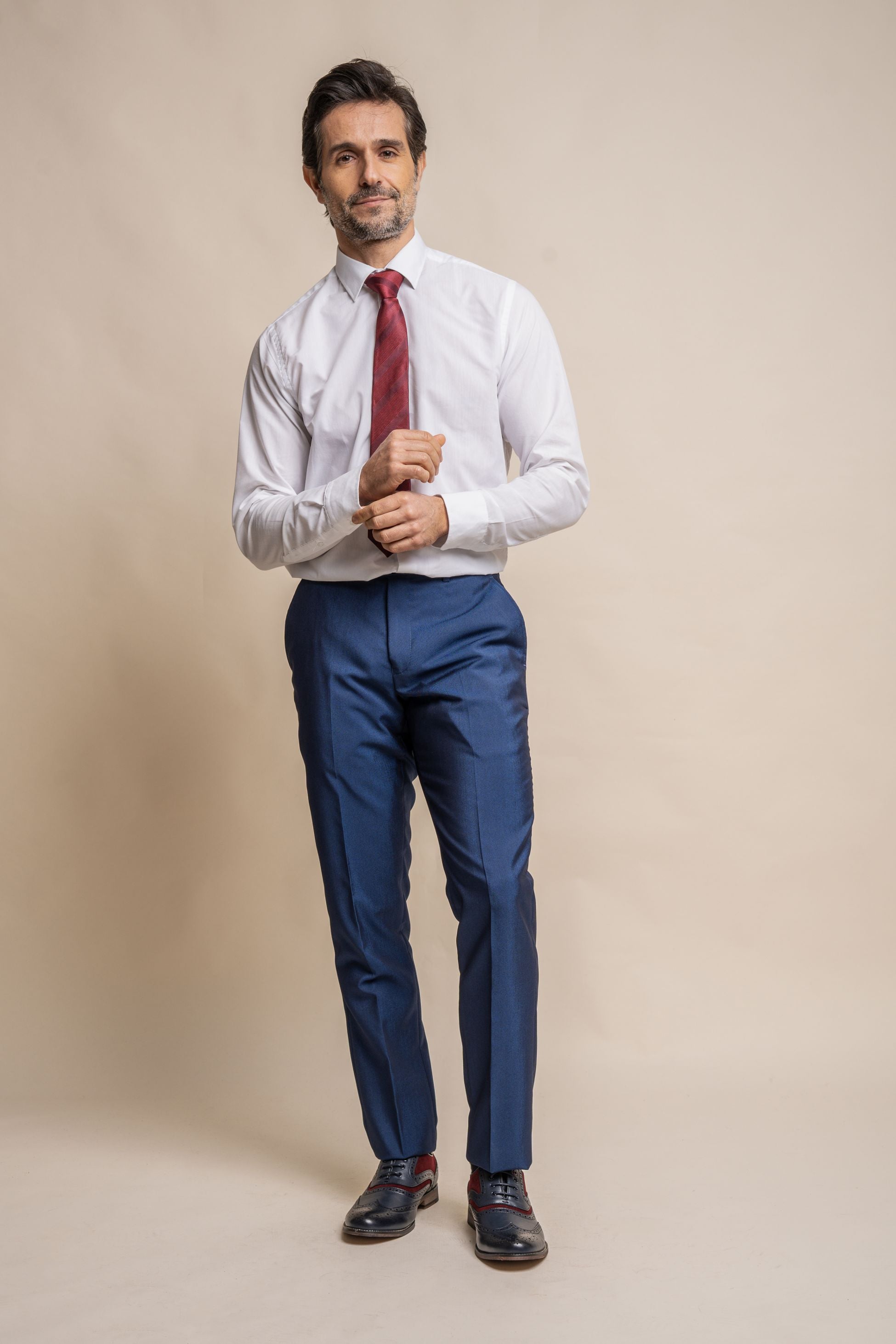 Men's Slim Fit Formal Royal Blue Trousers - FORD - Royal Blue