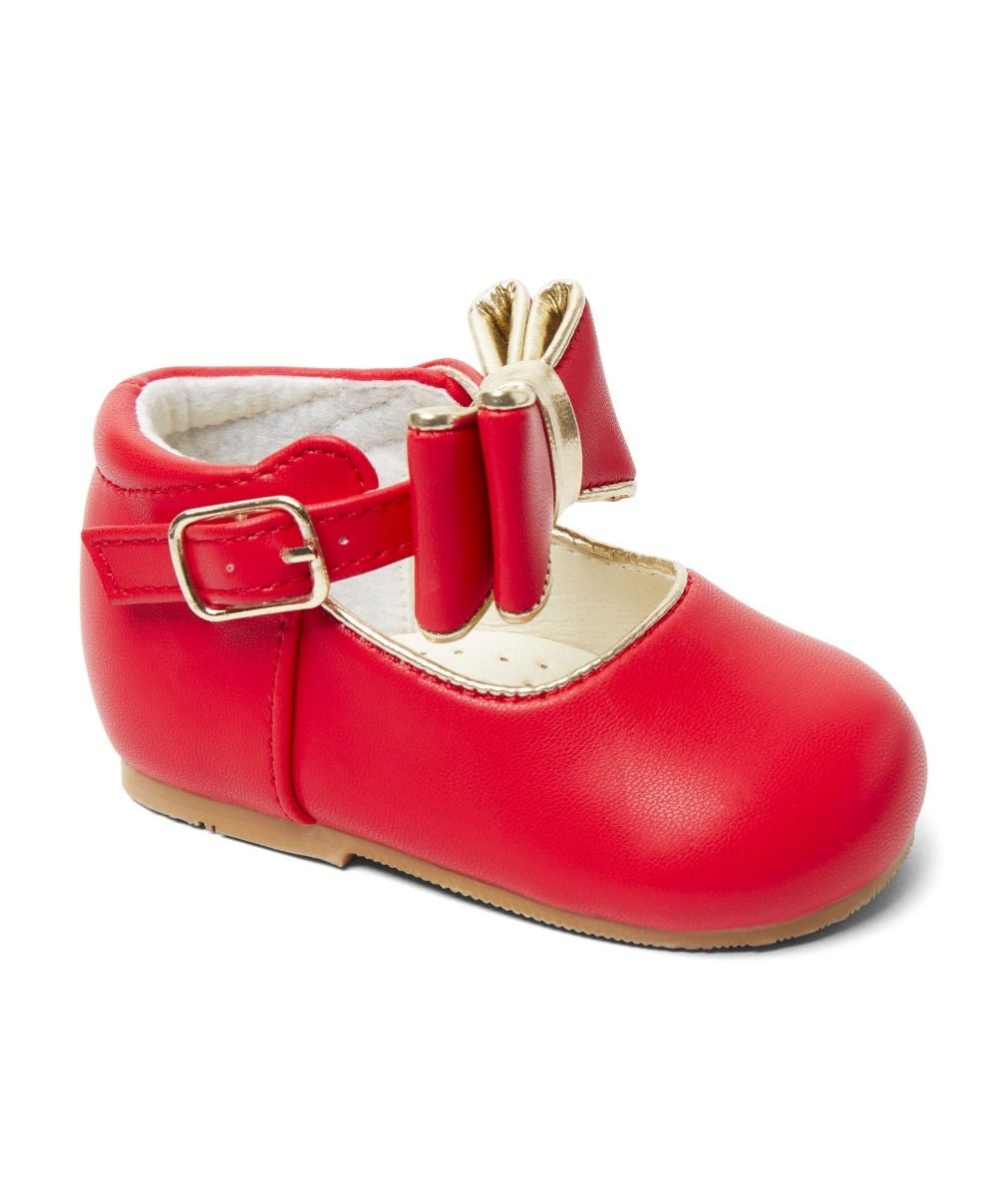 Chic Baby Girls Bow Buckle Shoes - SKY - Red