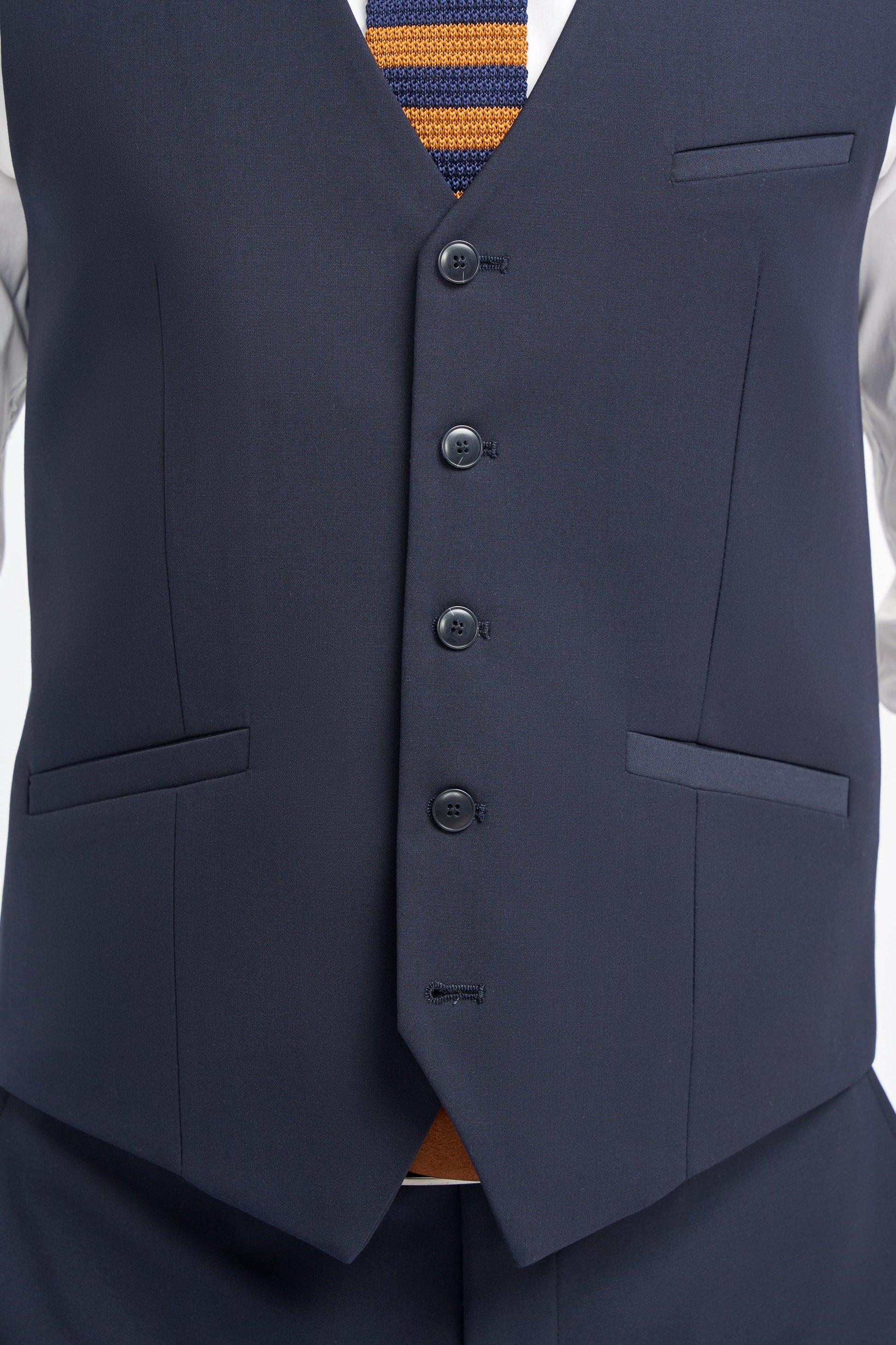 Premium Slim Fit Men's Waistcoat – MALIBU - Navy Blue