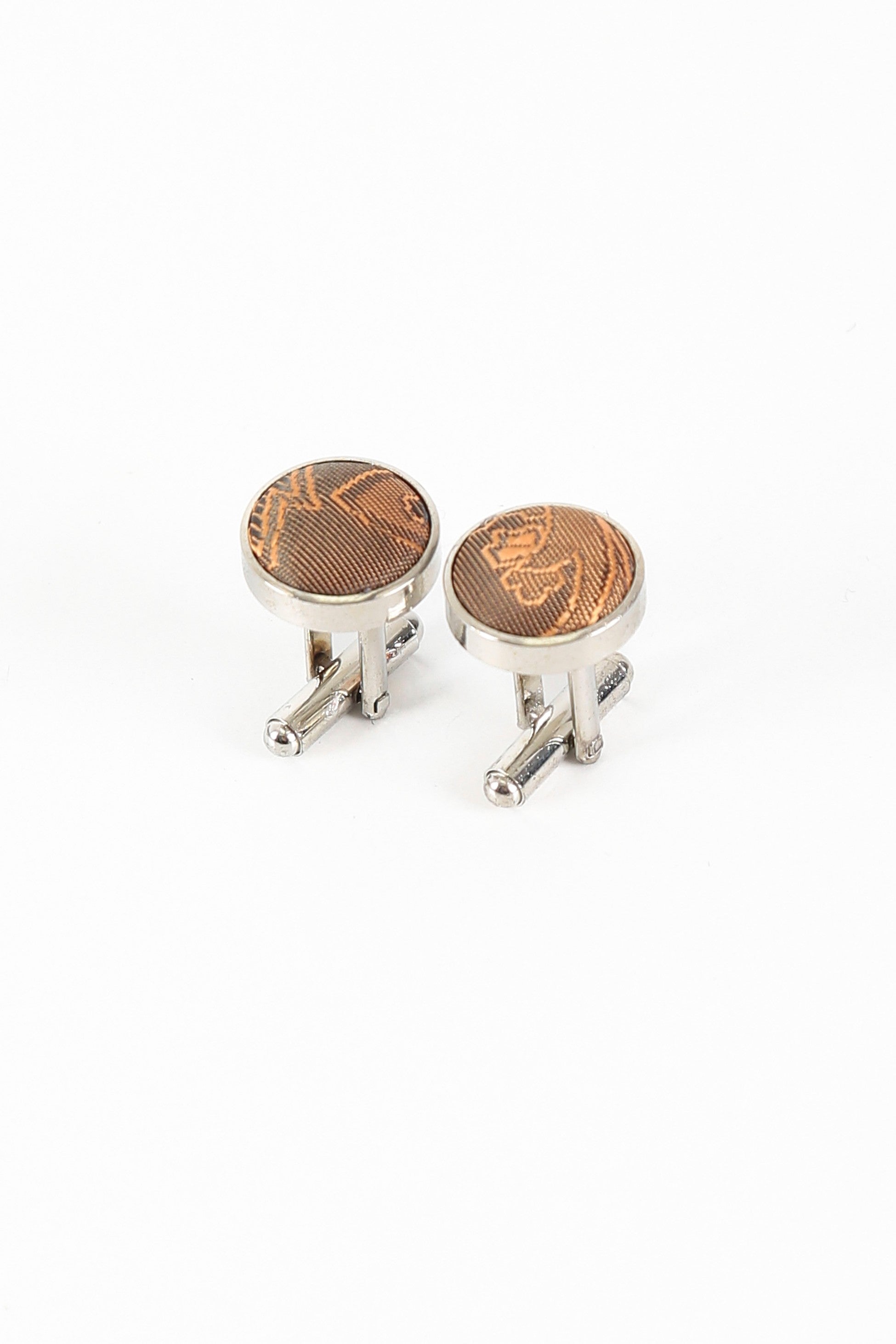 Men's Paisley Tie Cufflink Set - Brown Gold