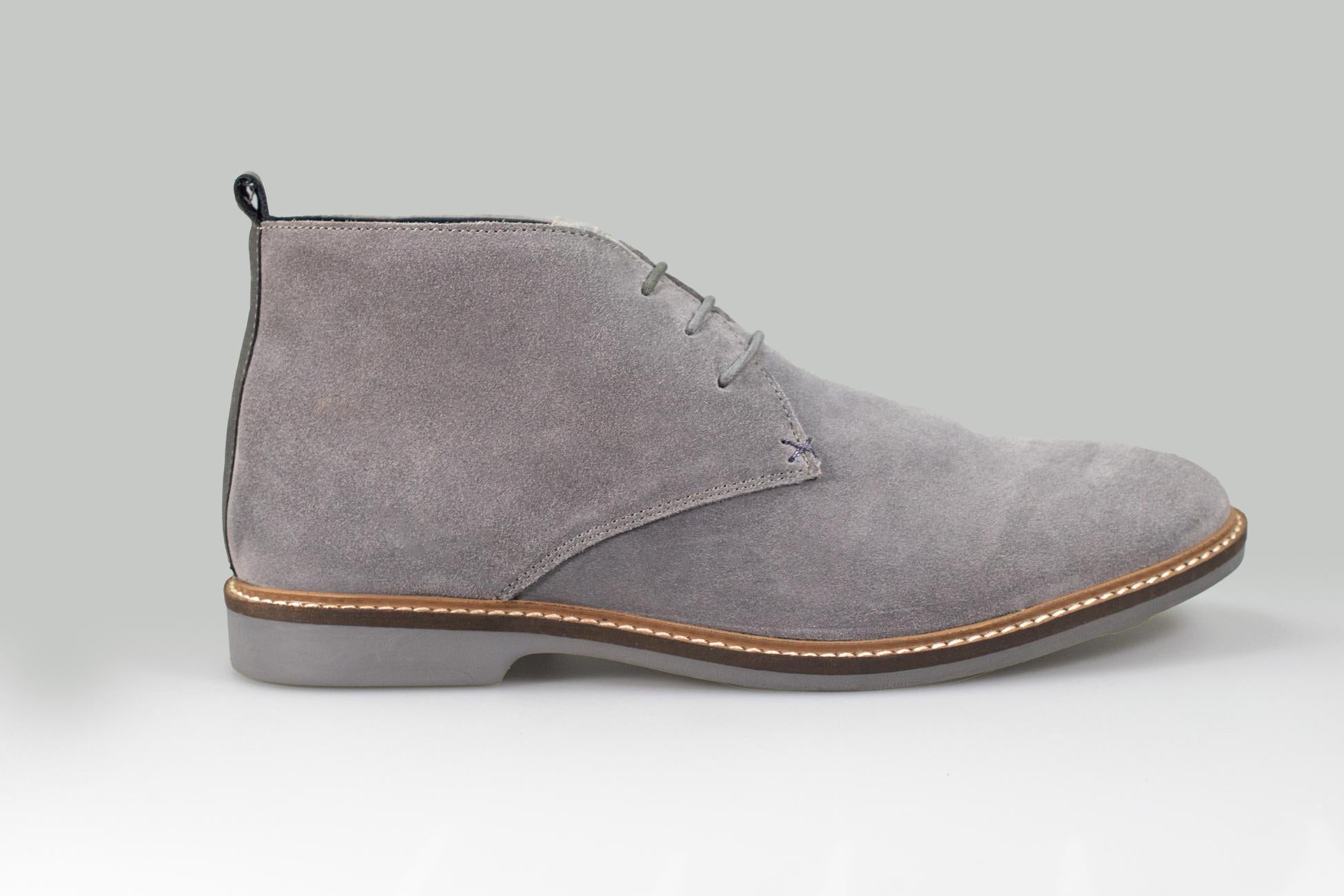 Men's Suede Chukka Boots - SAHARA - Light Grey