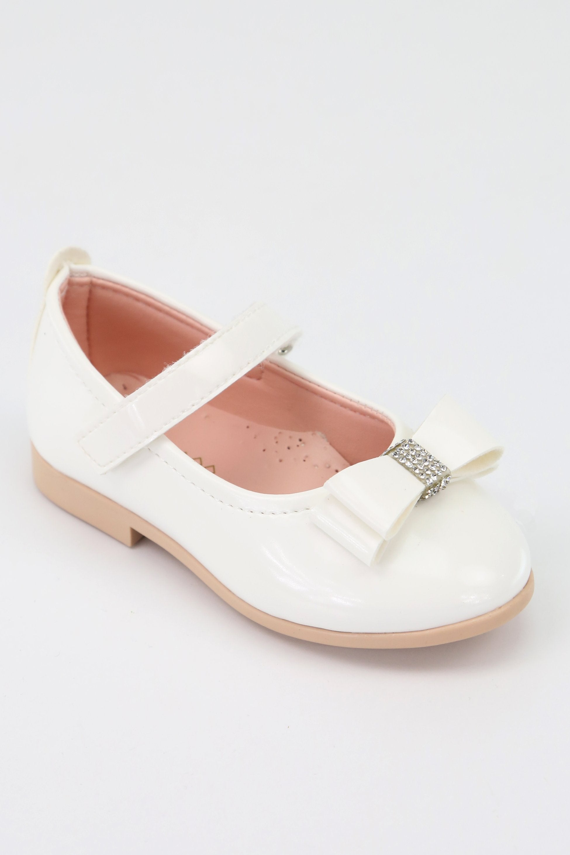 Girls Mary Jane Flat Patent Dress Shoes in Ivory - Off White - LAYLA - Off white