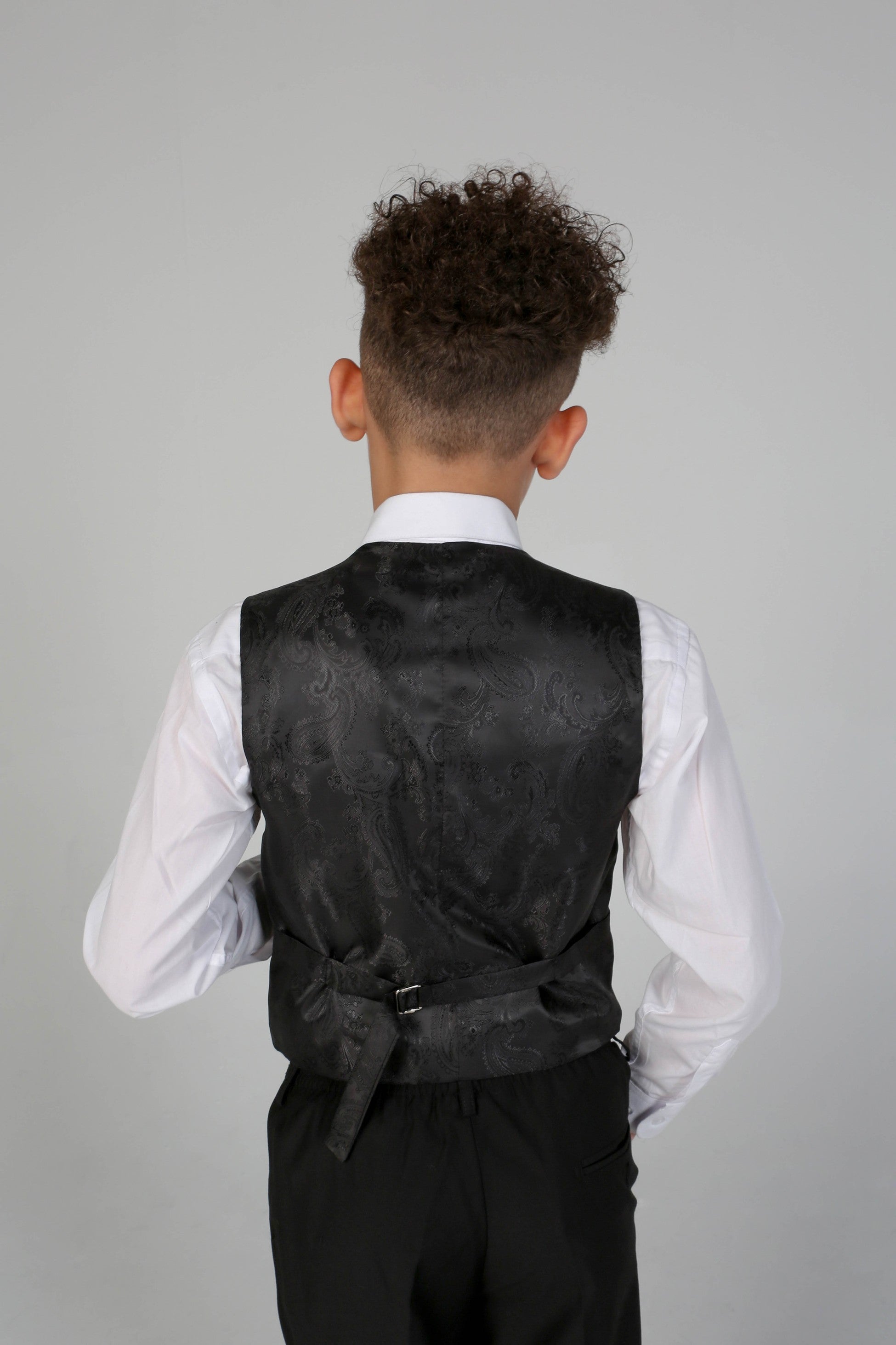 Boys Tailored Fit Black Suit - PARKER - Black