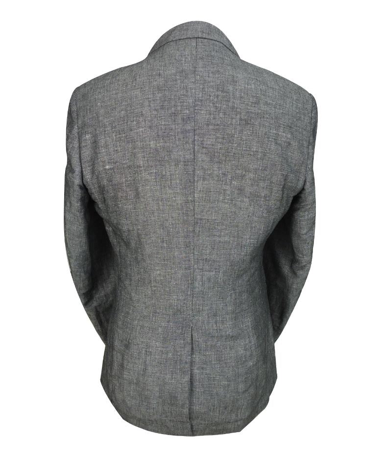 Men's Slim Fit Linen Suit - ETHAN Style - Charcoal Black