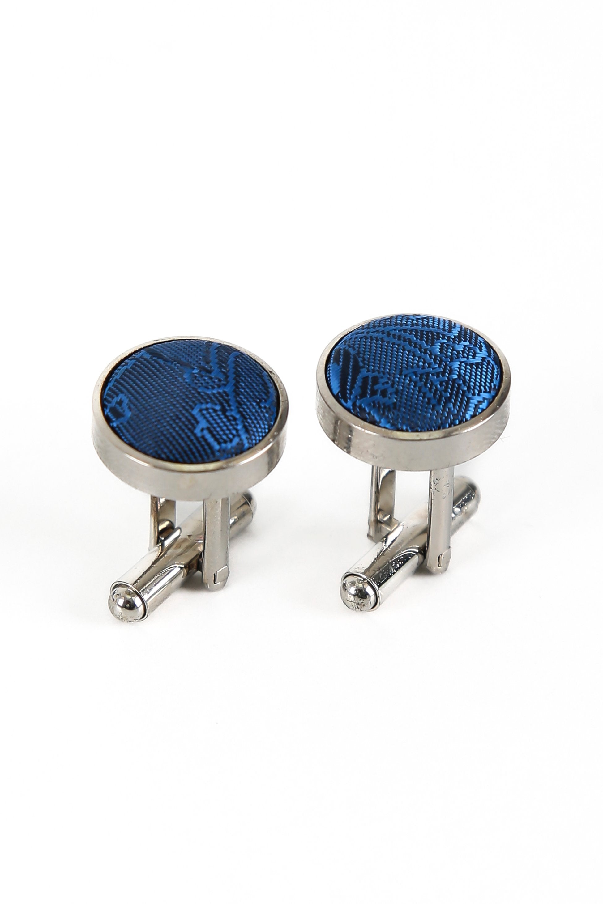 Men's Paisley Tie Cufflink Set - Blue