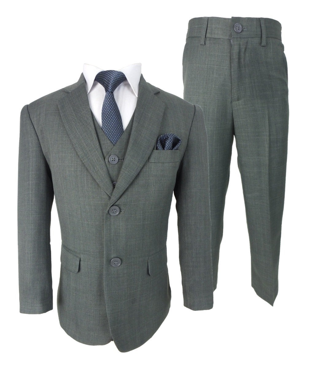 Boys Slim Fit Light Grey Suit - Light Grey