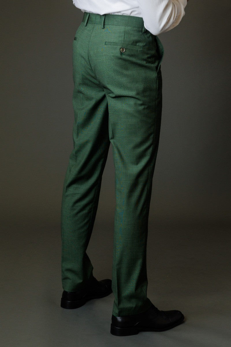 Men's Lightweight Slim Fit Self Patterned Suit - Camden Green - Green