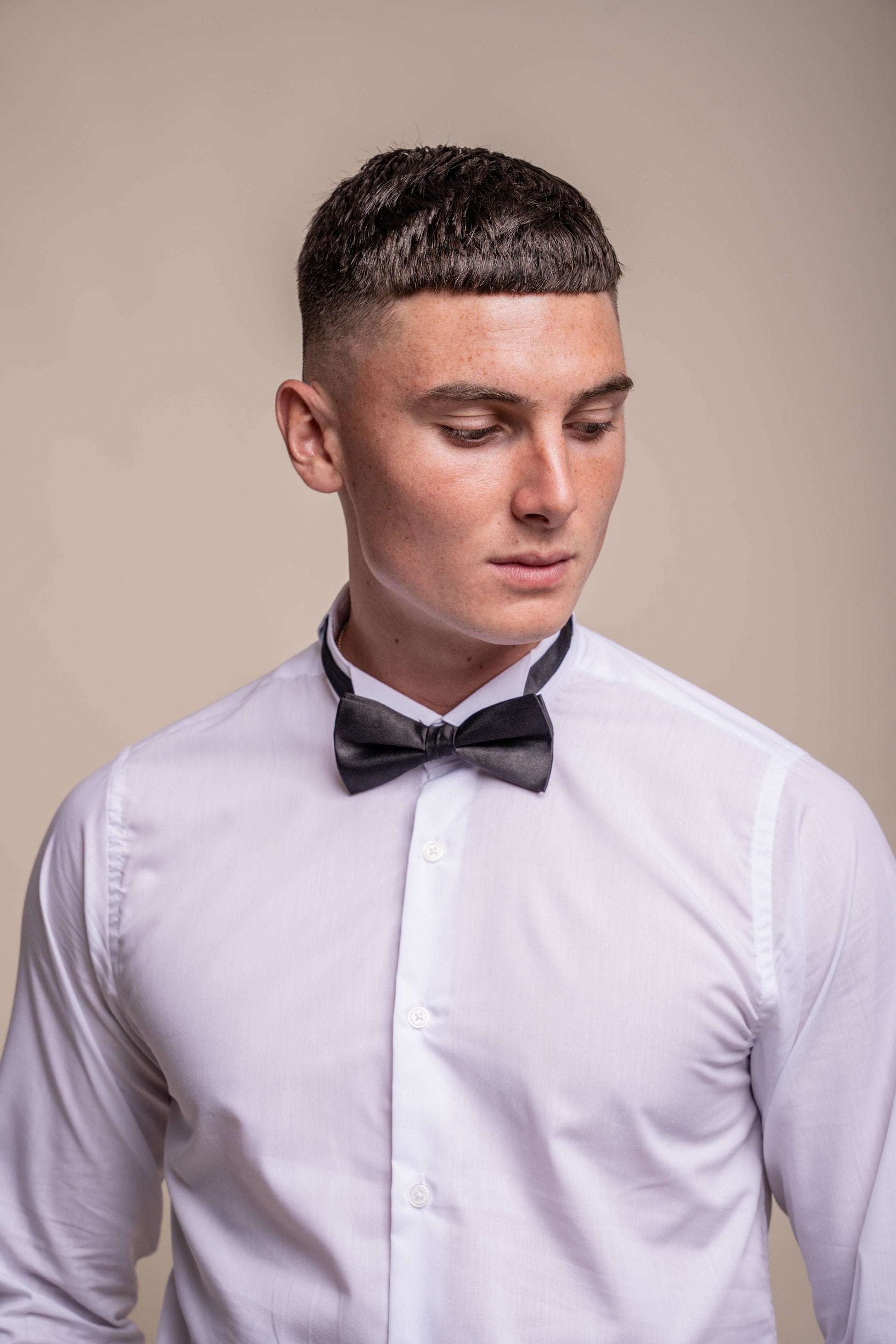 Men's Cotton Wing Collar Tuxedo Shirt - RICO - White