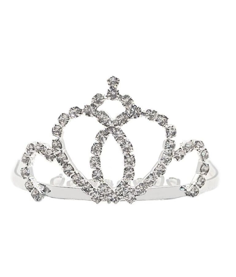 Girls Sparkling Silver Crystal Tiara Crown