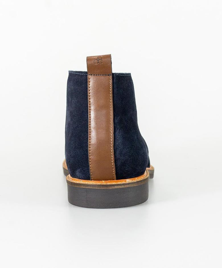 Men's Suede Chukka Boots - SAHARA - Navy Blue