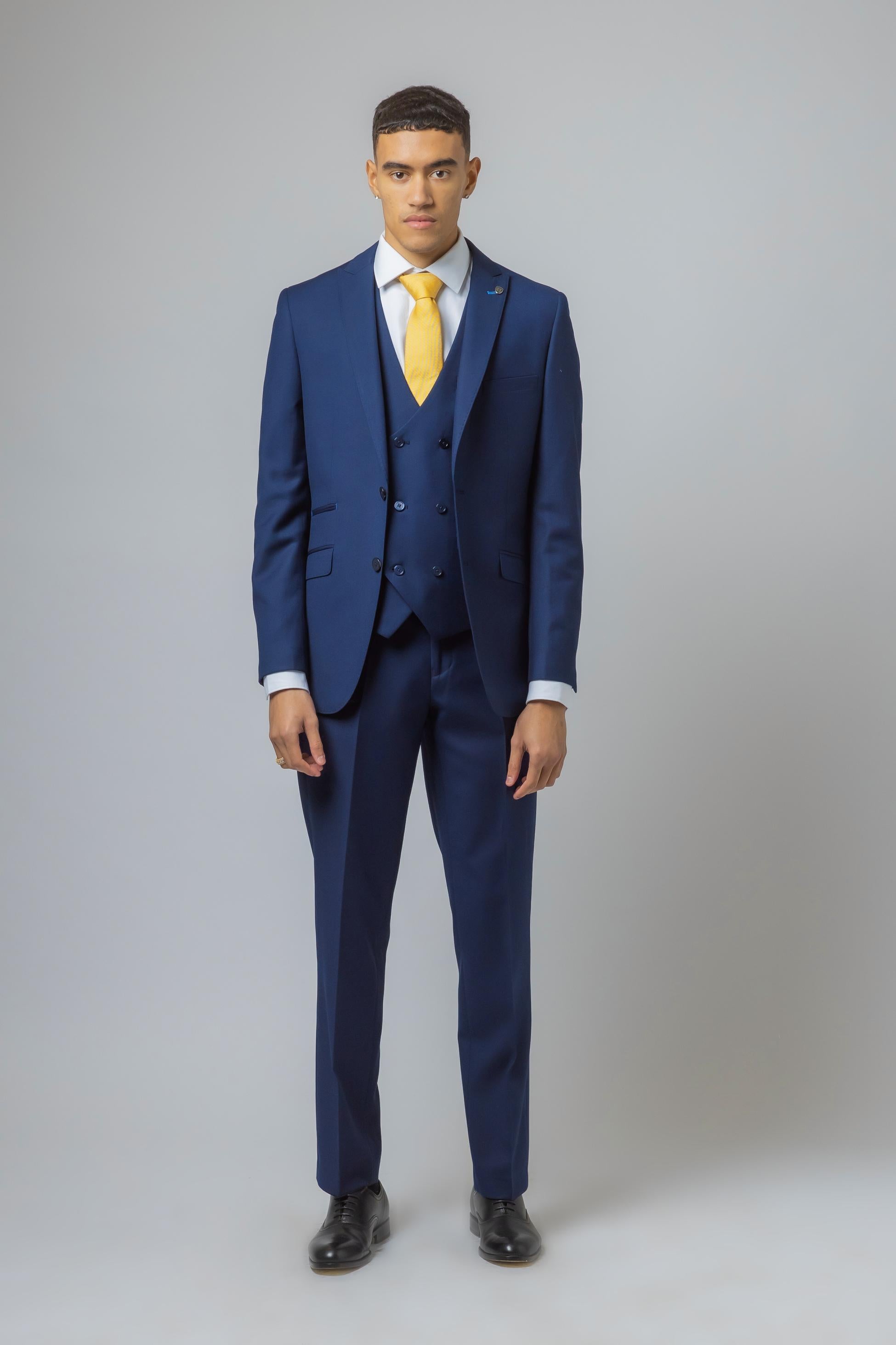 Men's Navy Slim Fit Suit Jacket - ISAAC - Navy Blue