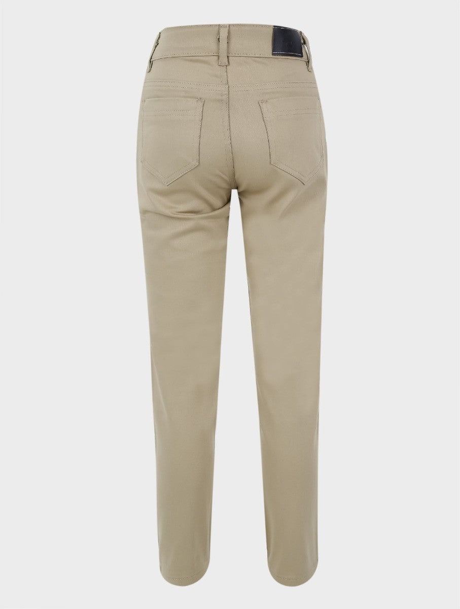 Boys Casual Stretch Chino Trousers - Beige