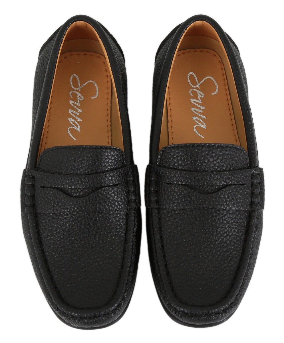 Boys Leather Penny Loafer - HUGO - Black