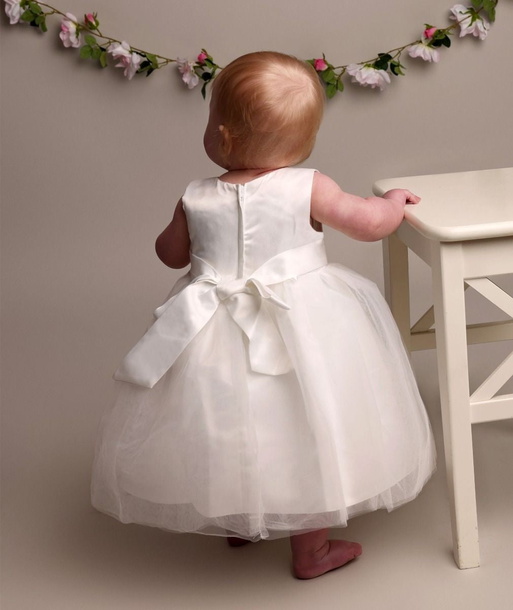 Baby Girls Christening Lace Dress – LAYLA - Ivory