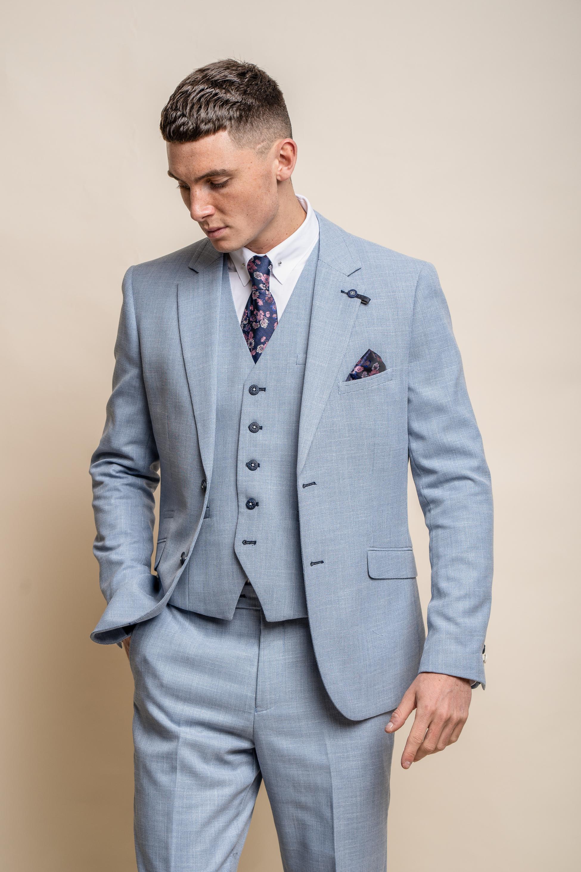 Men's Slim Fit Suit Jacket - MIAMI - Sky Blue