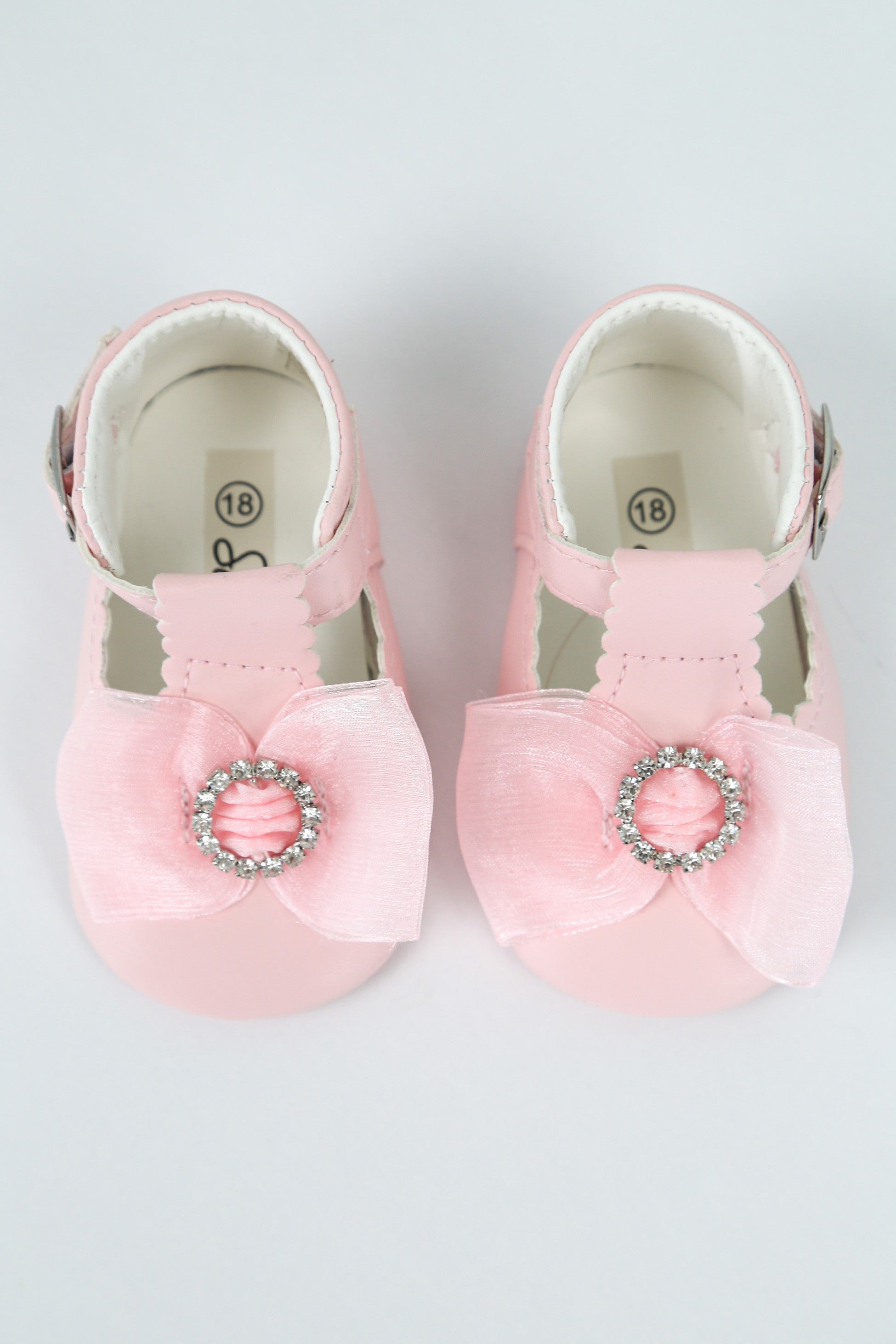 Baby Girls Rhinestones Christening Shoes - MILLIE - Pink