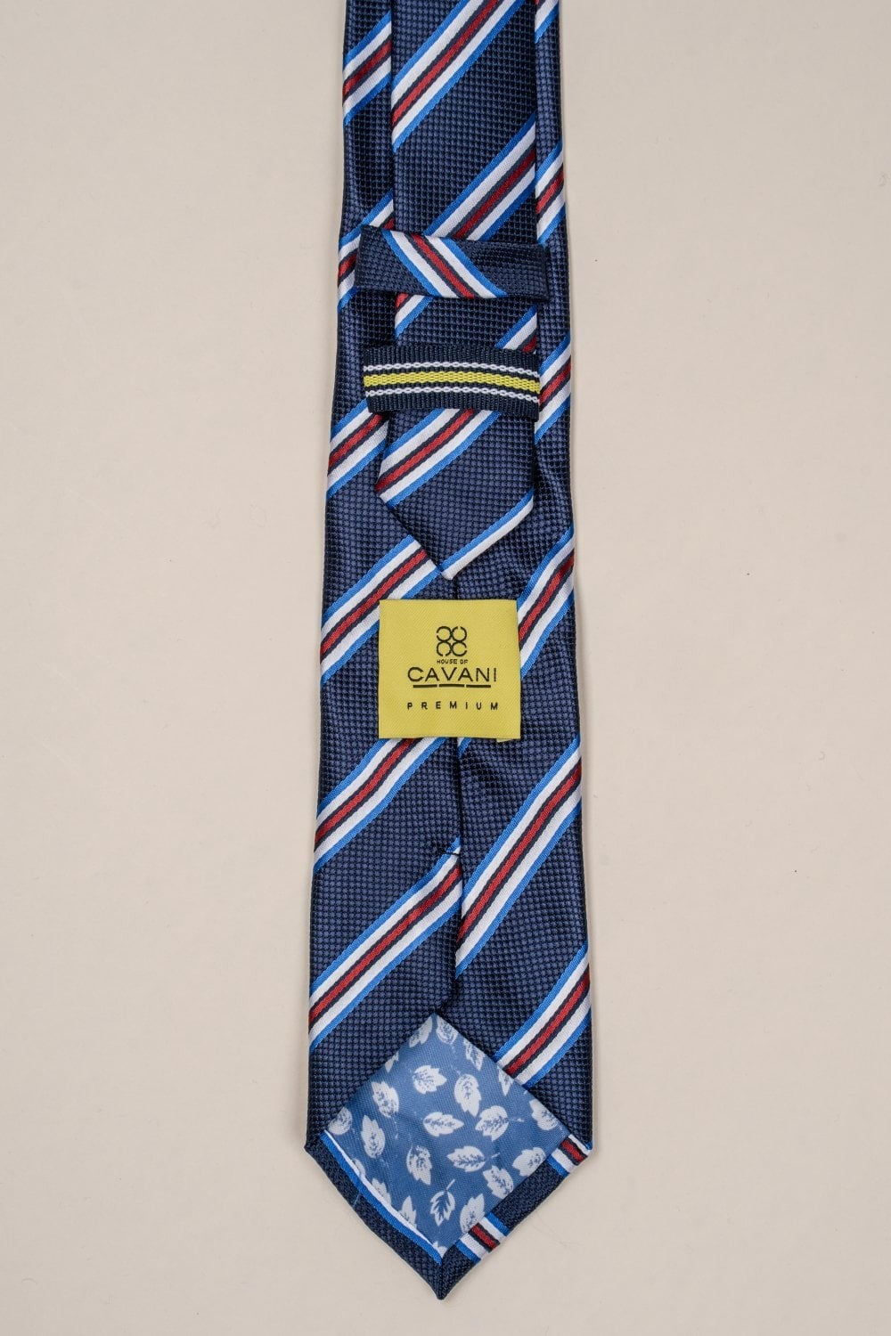 Men's Multicolored Striped Pattern Formal Tie - Navy