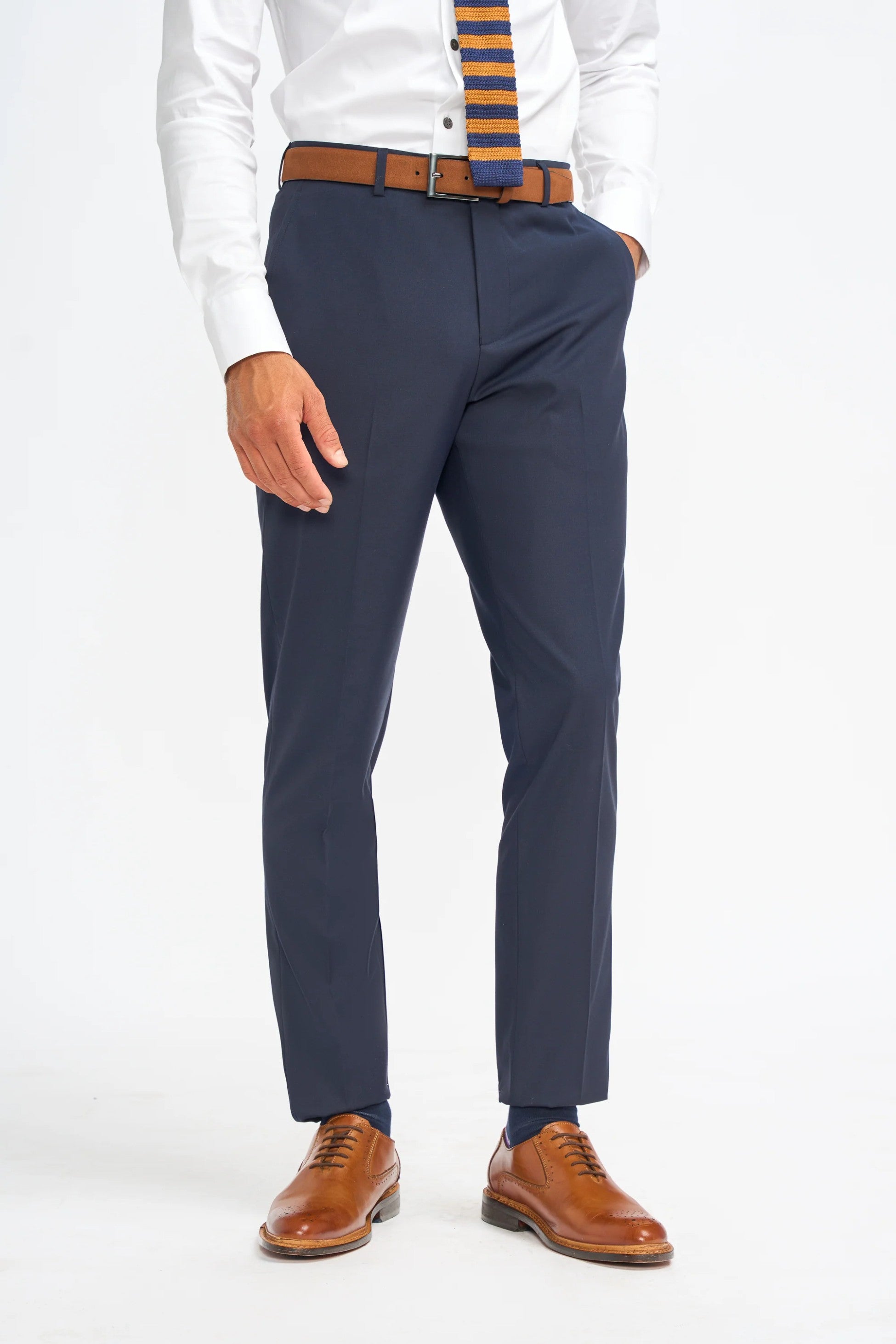 Premium Slim Fit Formal Men's Trousers – MALIBU - Navy Blue