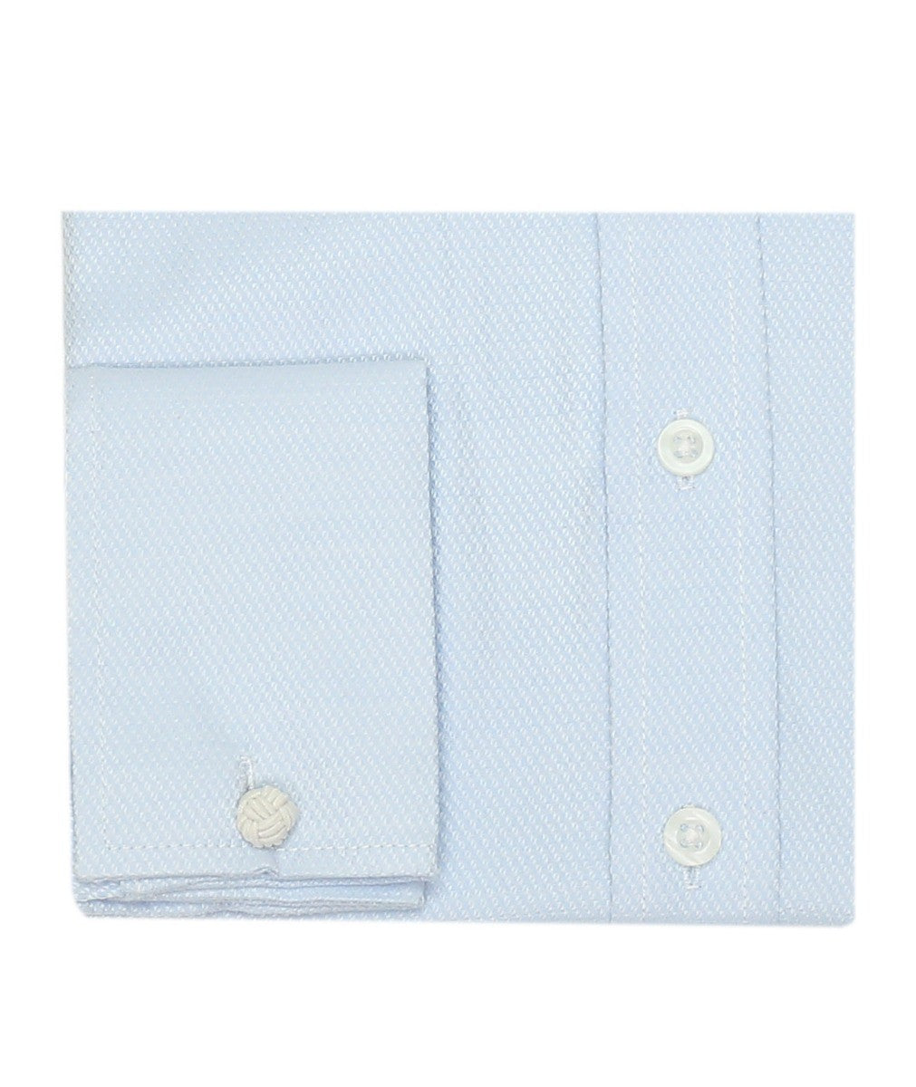 Boys Slim Fit Cotton French Cuff Dress Shirt - Light Blue