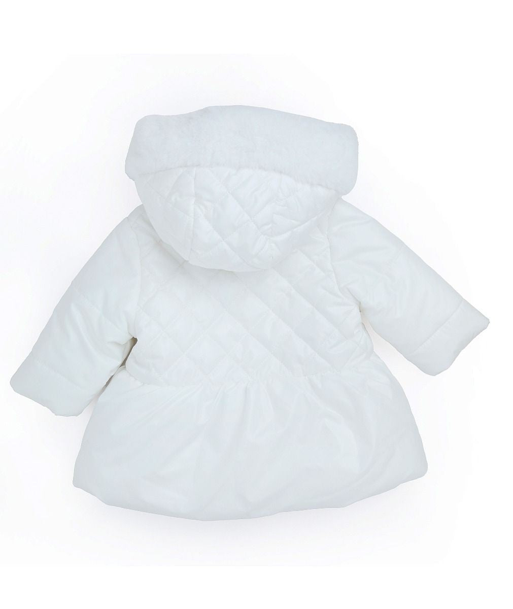 Baby & Girls' Quilted Hooded Puffer Coat - SASHA - White