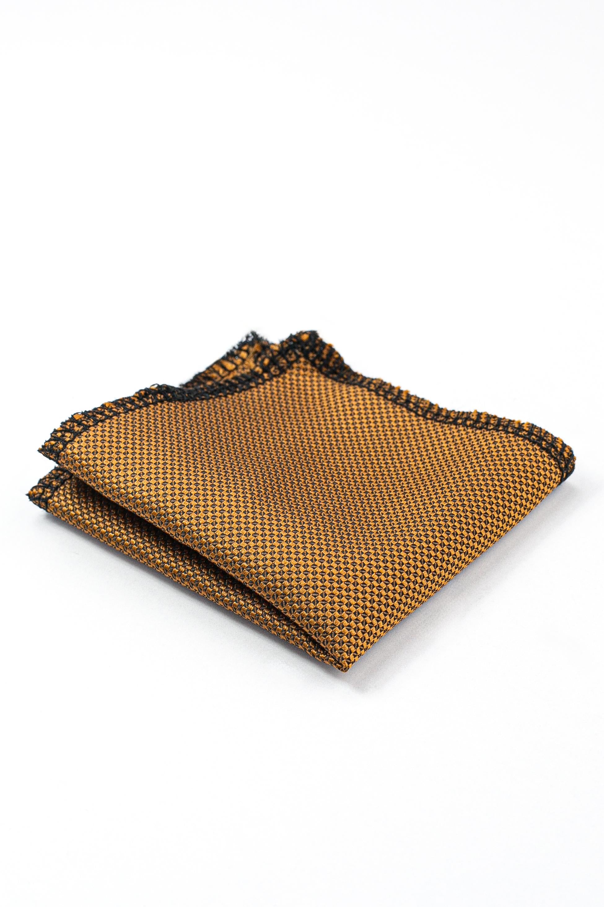 Boys’ Jacquard Tie & Hanky Set with Elastic Strap - Mustard