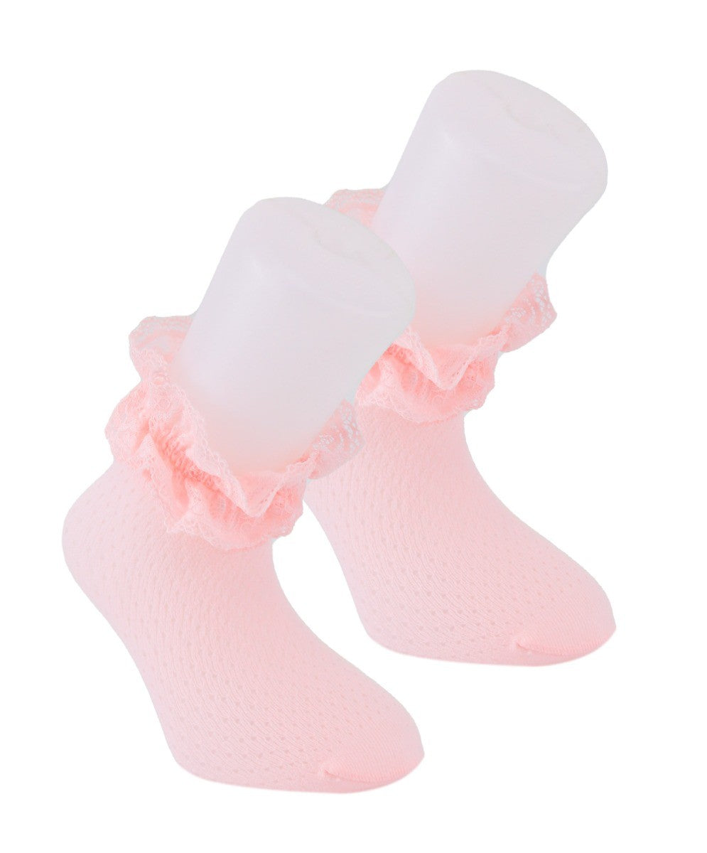 Girls Ruffle Soft Socks - Pink