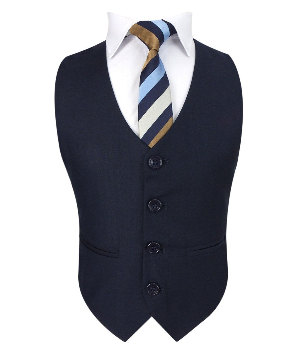 Boys Tailored Fit Formal Suit - Navy Blue