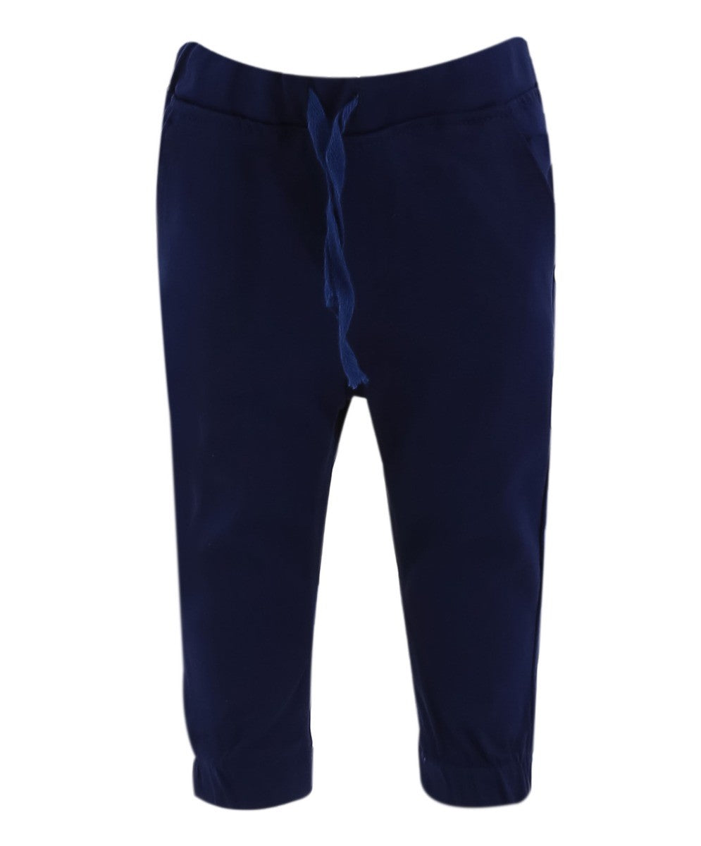 Baby Boys Cotton Stretch Chino Trousers - ENZO - Navy Blue