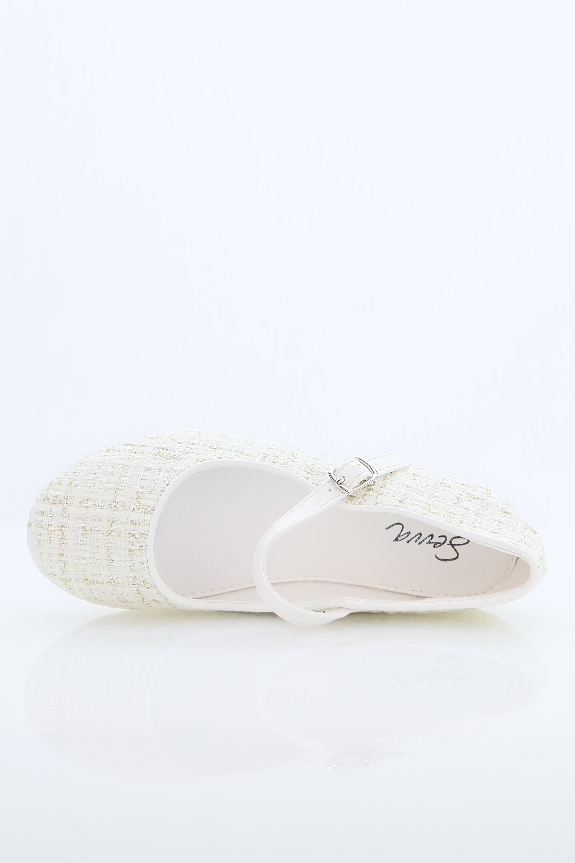 Girls' Tweed Flats Mary Jane Shoes - SUZANNE - Ivory