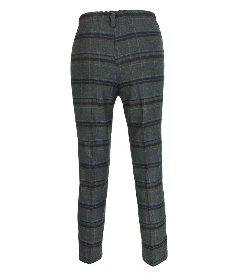 Boys Tailored Fit Charcoal Grey Check Suit - Charcoal Grey