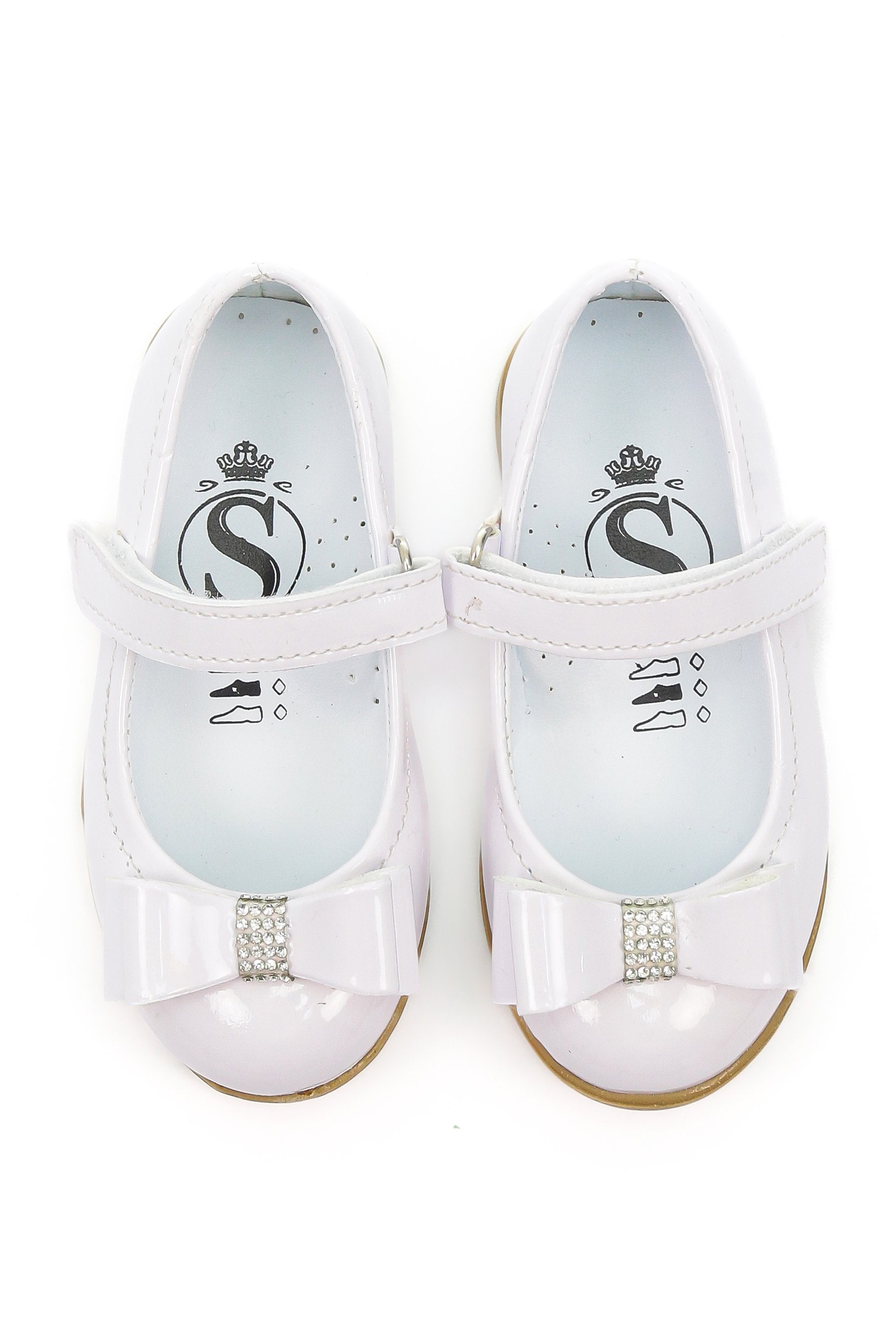 Girls Mary Jane Flat Patent Dress Shoes - LAYLA - White