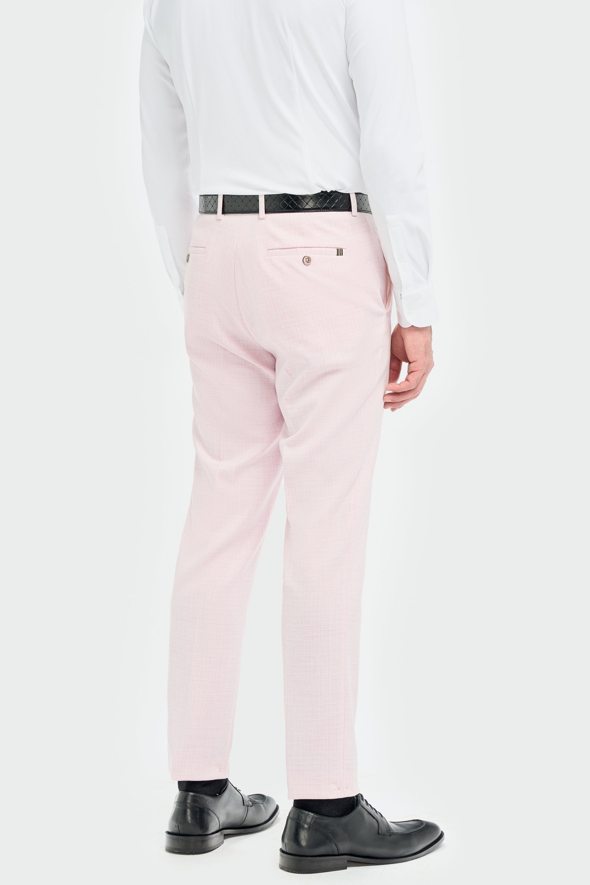 Men’s Slim Fit Textured Formal Trousers - Tropez - Mauve