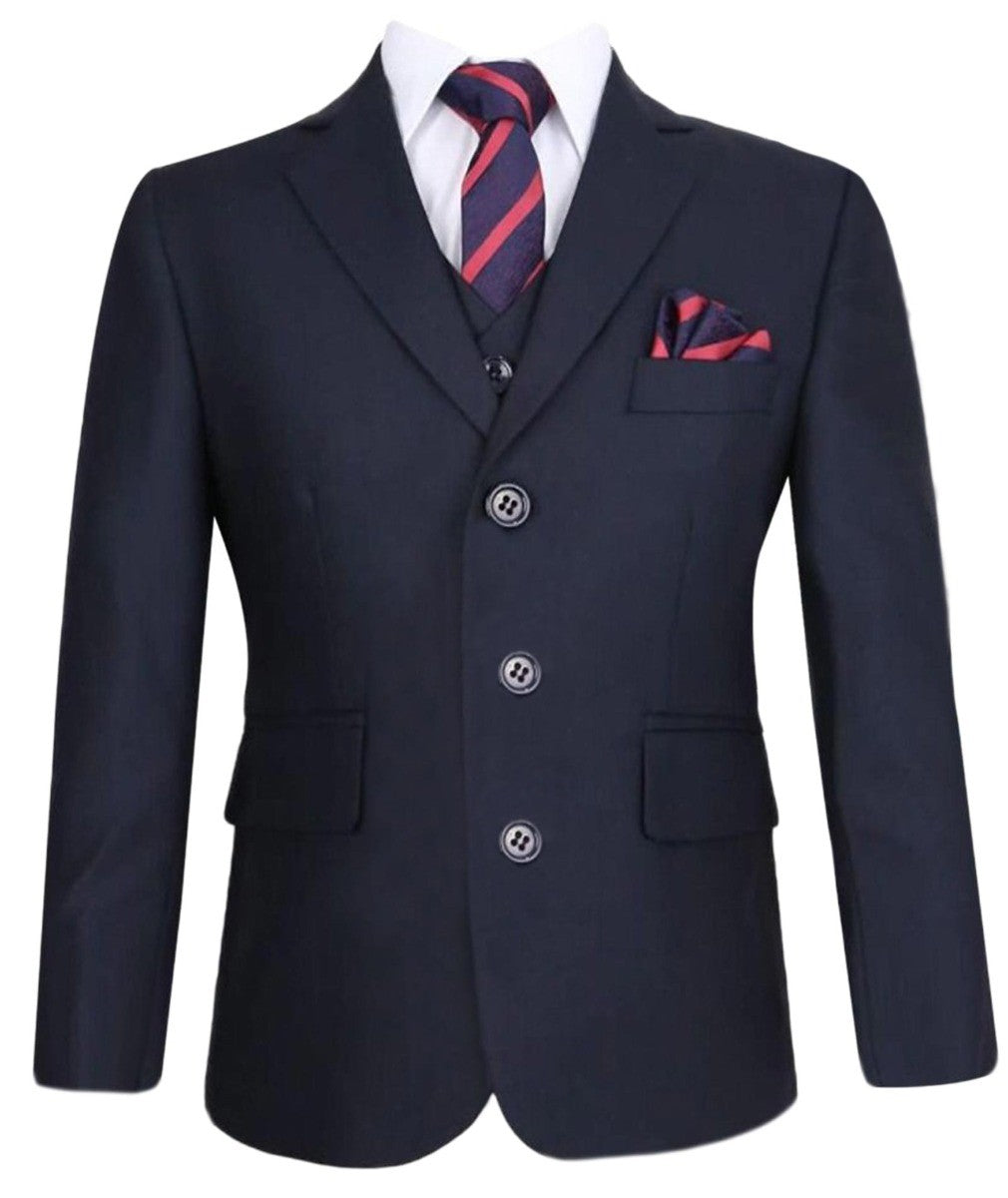 Boys Slim Fit Formal Suit - Sebastian Le Blanc - Navy Blue