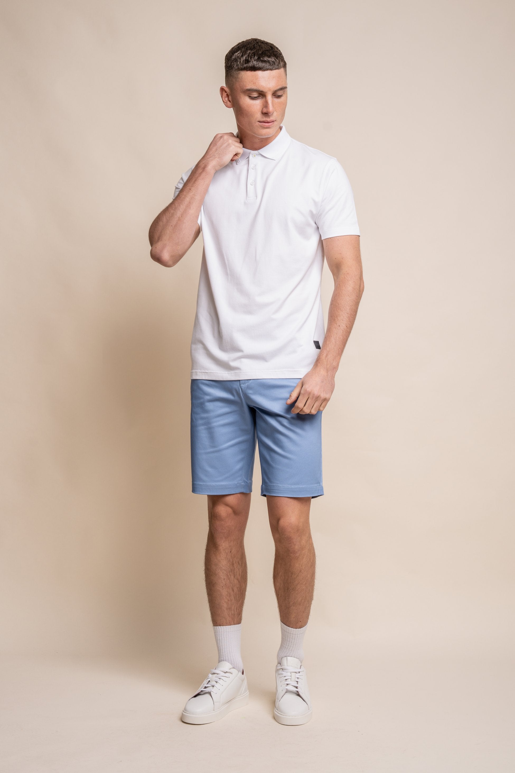 Men's Slim Fit Cotton Short Sleeve Polo T-Shirt - Kelsey - White