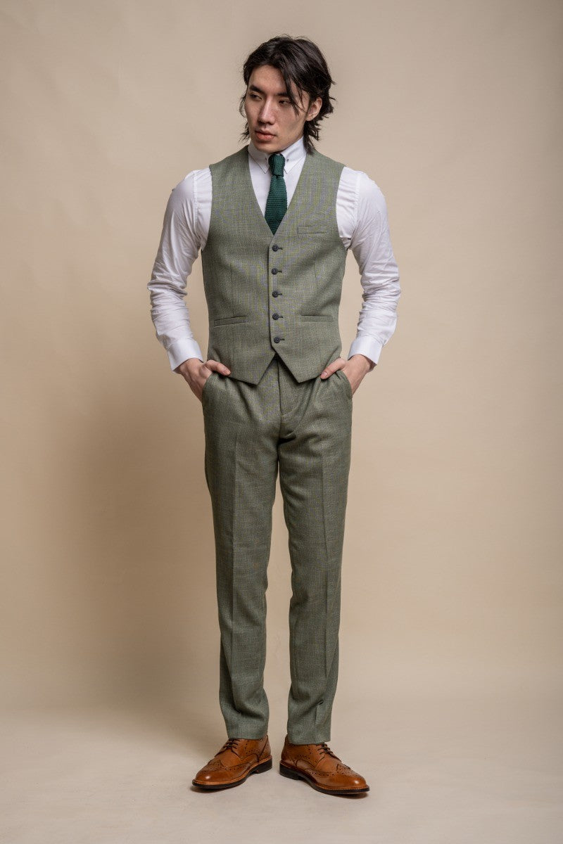 Men's Slim Fit Formal Suit - MIAMI Sage - Sage Green