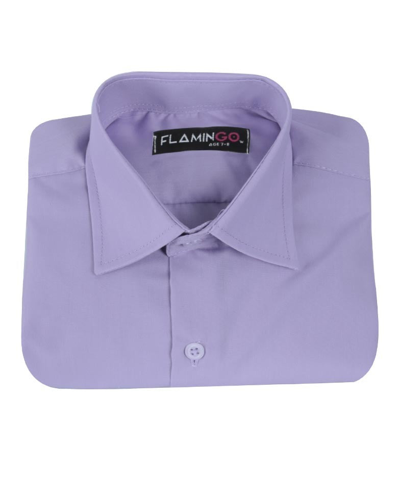 Boys Cotton Blend Formal Shirt - Lilac