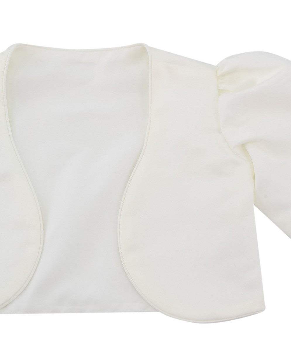 Girls Long Sleeves Bolero - Ivory