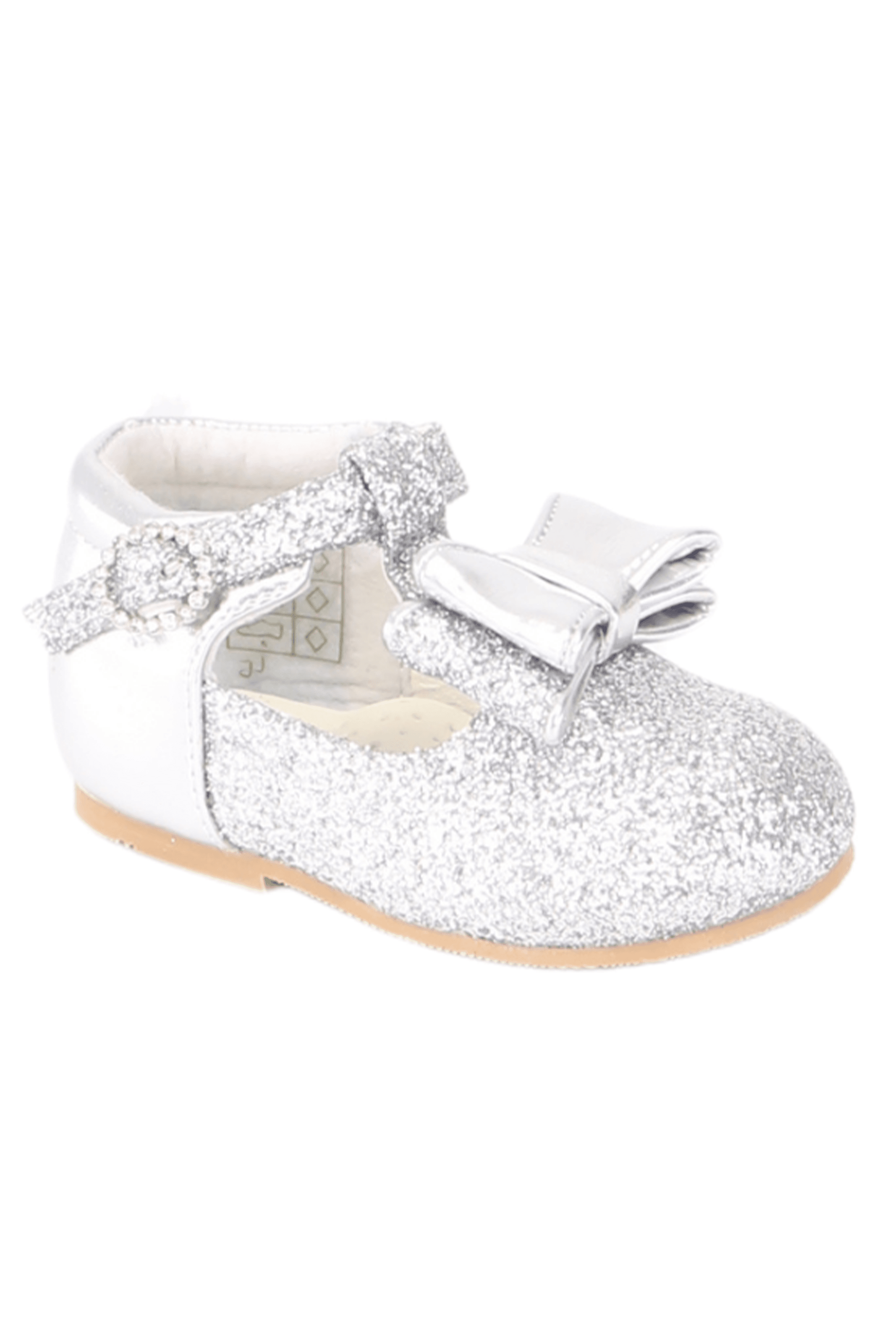 Baby Girls Sparkly Mary Jane Shoes - CORA - Silver