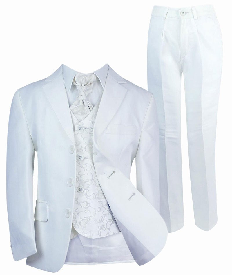 Boys All In One Communion Tailored Fit Suit - White