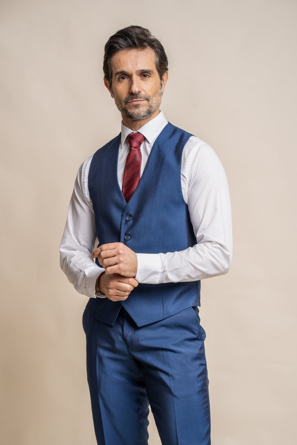 Men's Slim Fit Formal Royal Blue Waistcoat - FORD - Royal Blue