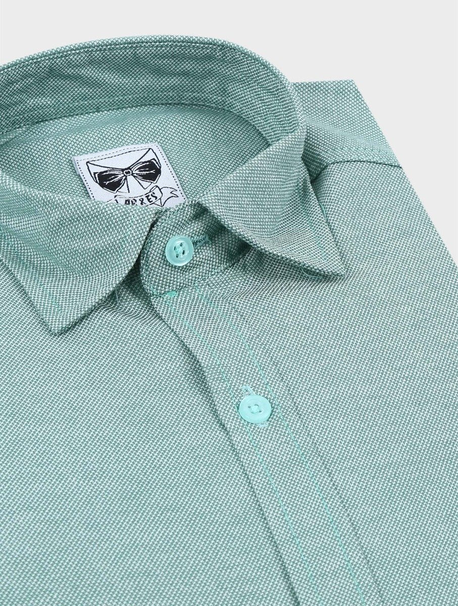 Boys Cotton Slim Fit Oxford Shirt - RYAN - Green