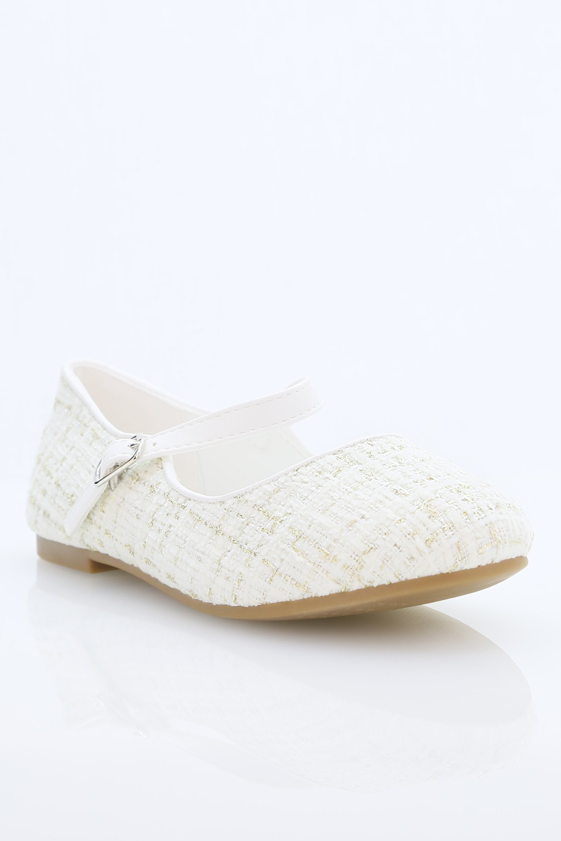 Girls' Tweed Flats Mary Jane Shoes - SUZANNE - Ivory