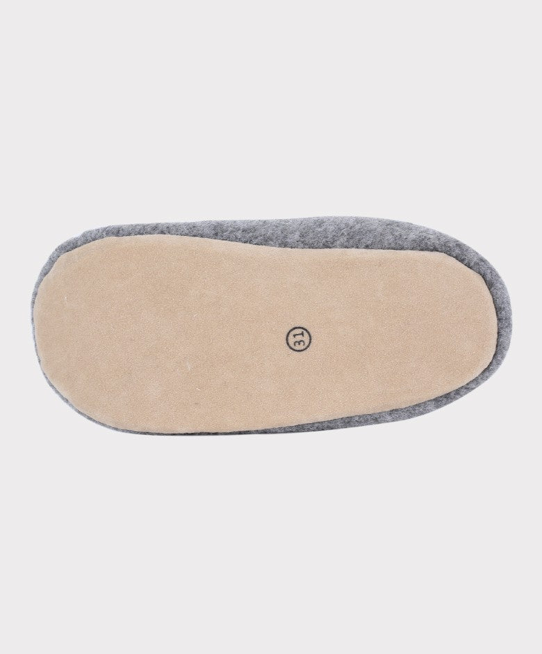 Boys Queen's Guard Plush Grey Slippers - Grey