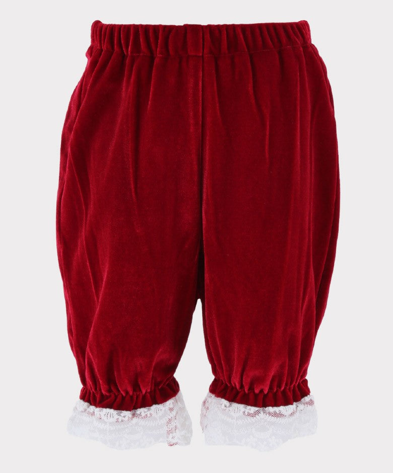 Baby Girls Smocked Velvet Sleeping Wear Set - Wine Red