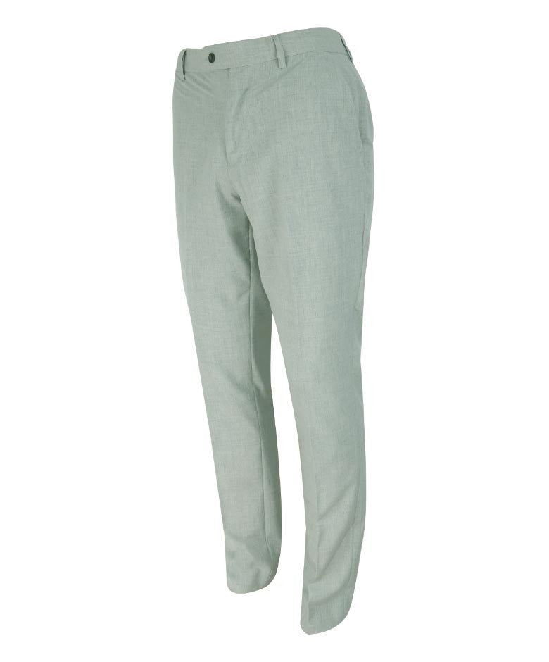 Men's Slim Fit Formal Ivory Trousers - VENETO - Light Grey