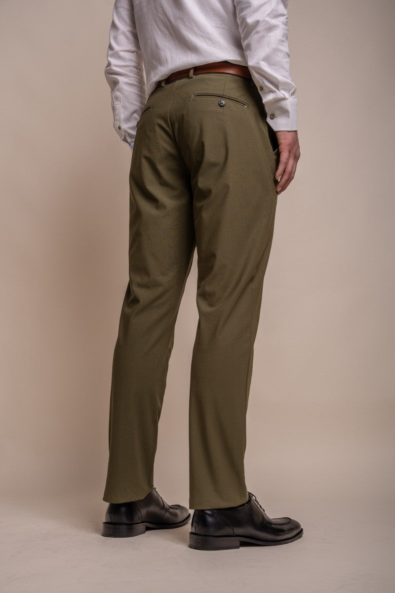 Men's Slim Fit Casual Trousers - REED - Khaki