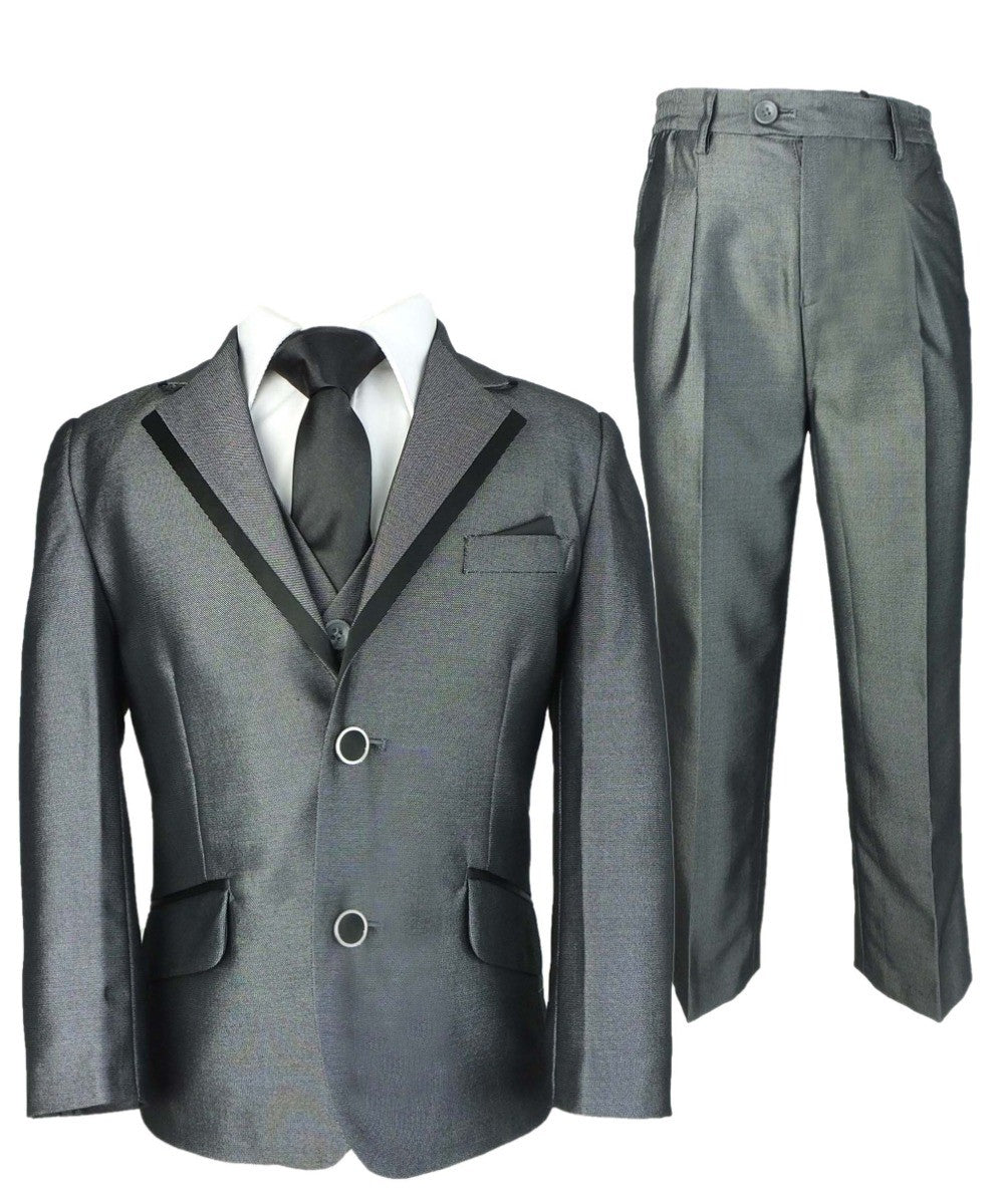 Boys Sheen Grey Suit - Grey