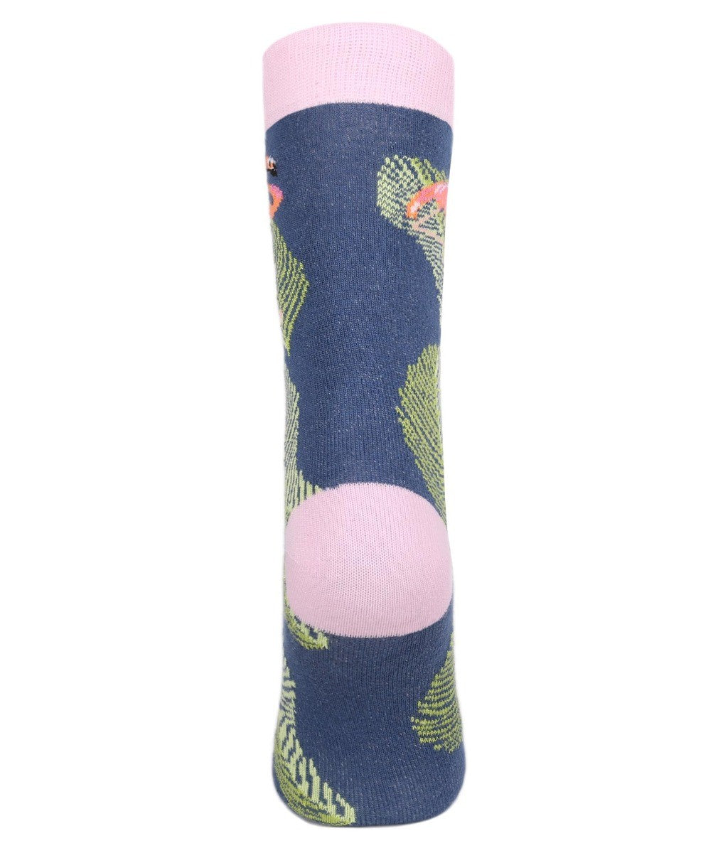 Unisex Kids Flamingo Socks- Novelty - Blue - Green - Pink